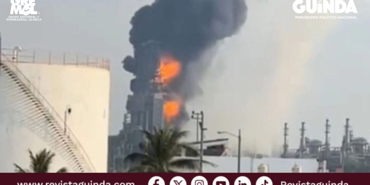 incendio en la refinería Olmeca